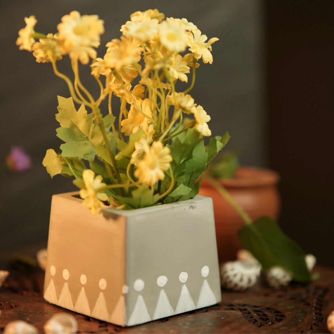 Buy Handmade & Hand-Painted Concrete Planter – Unique & Stylish Design