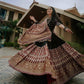 Black cotton print and mirror work gujarati garba navratri lehenga chaniya choli