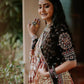 Black cotton print and mirror work gujarati garba navratri lehenga chaniya choli