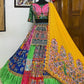 Multicolor print mirror work gujarati garba navratri lehenga choli