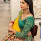 Green & Red Real Mirror Work Navratri Lehenga