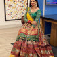 Green & Red Real Mirror Work Navratri Lehenga
