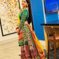 Green & Red Real Mirror Work Navratri Lehenga