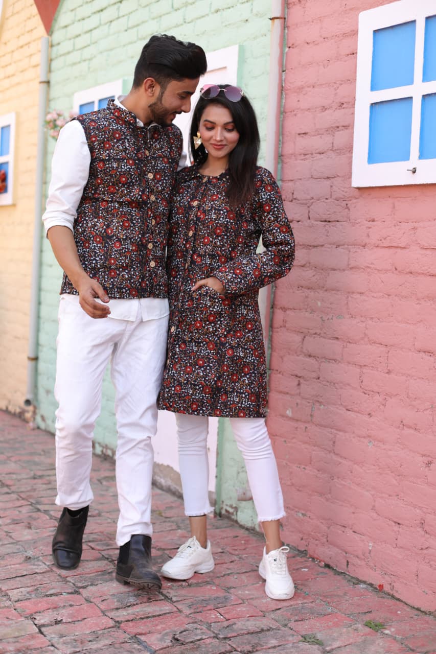 Bagru Cotton Printed Reversible Quilted Jackets