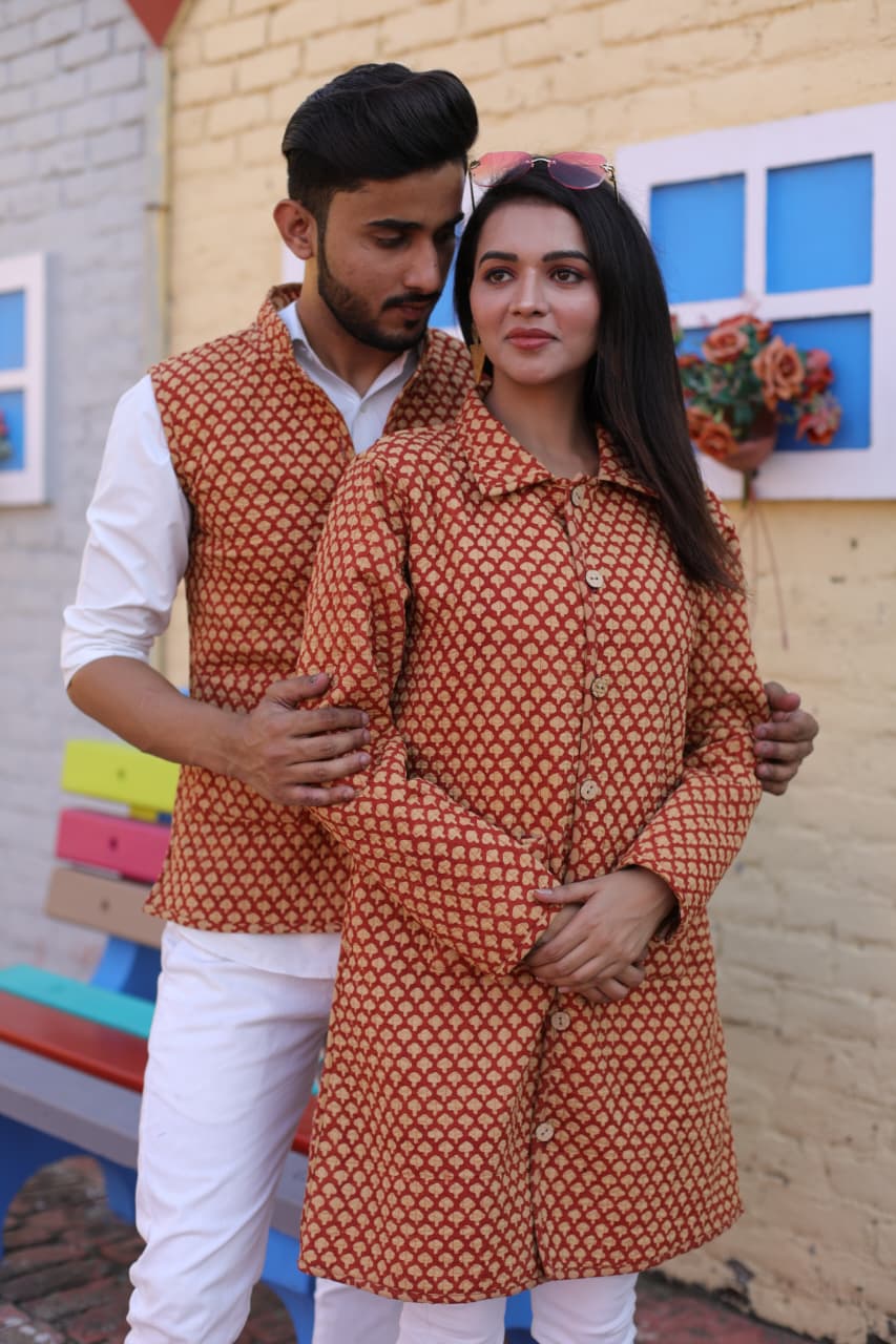 Bagru Cotton Printed Reversible Quilted Jackets