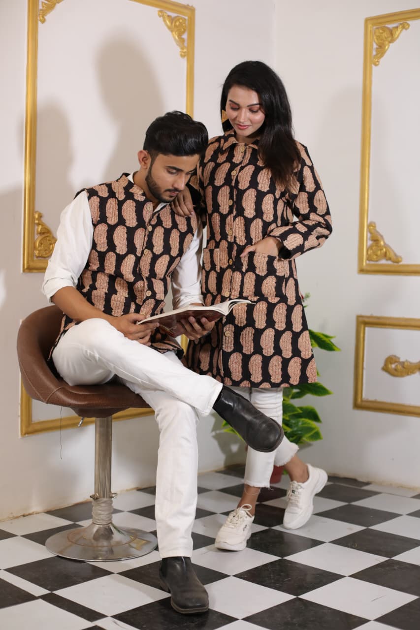 Bagru Cotton Printed Reversible Quilted Jackets