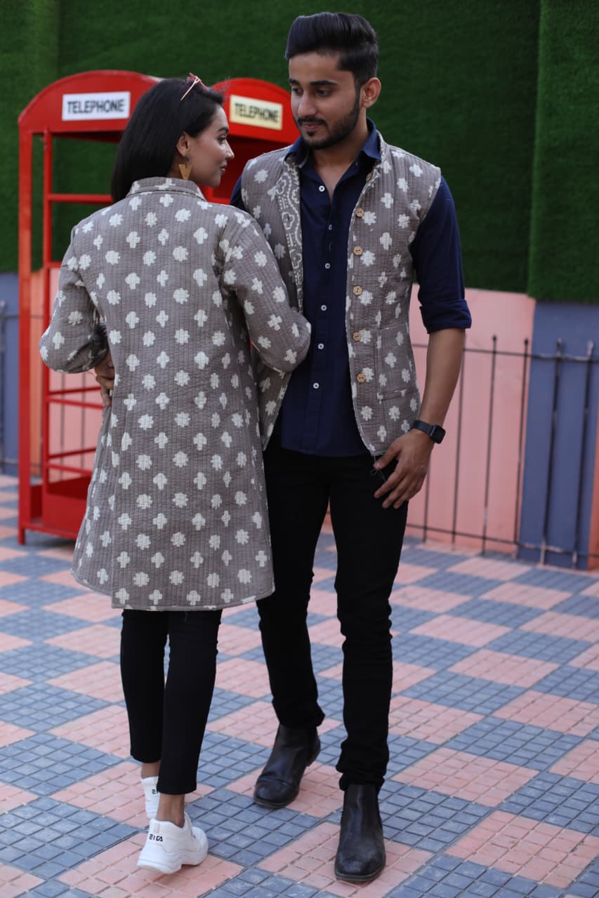Bagru Cotton Printed Reversible Quilted Jackets