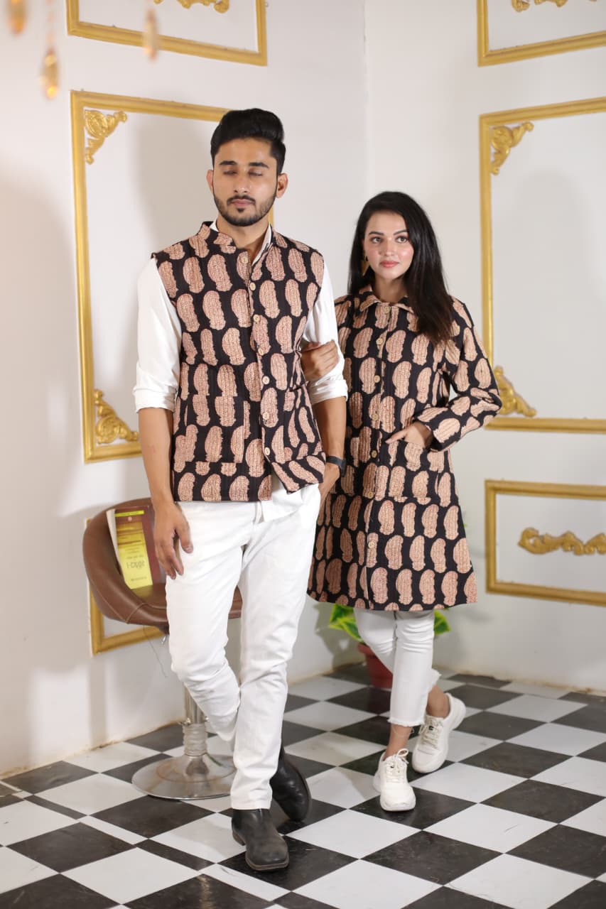 Bagru Cotton Printed Reversible Quilted Jackets