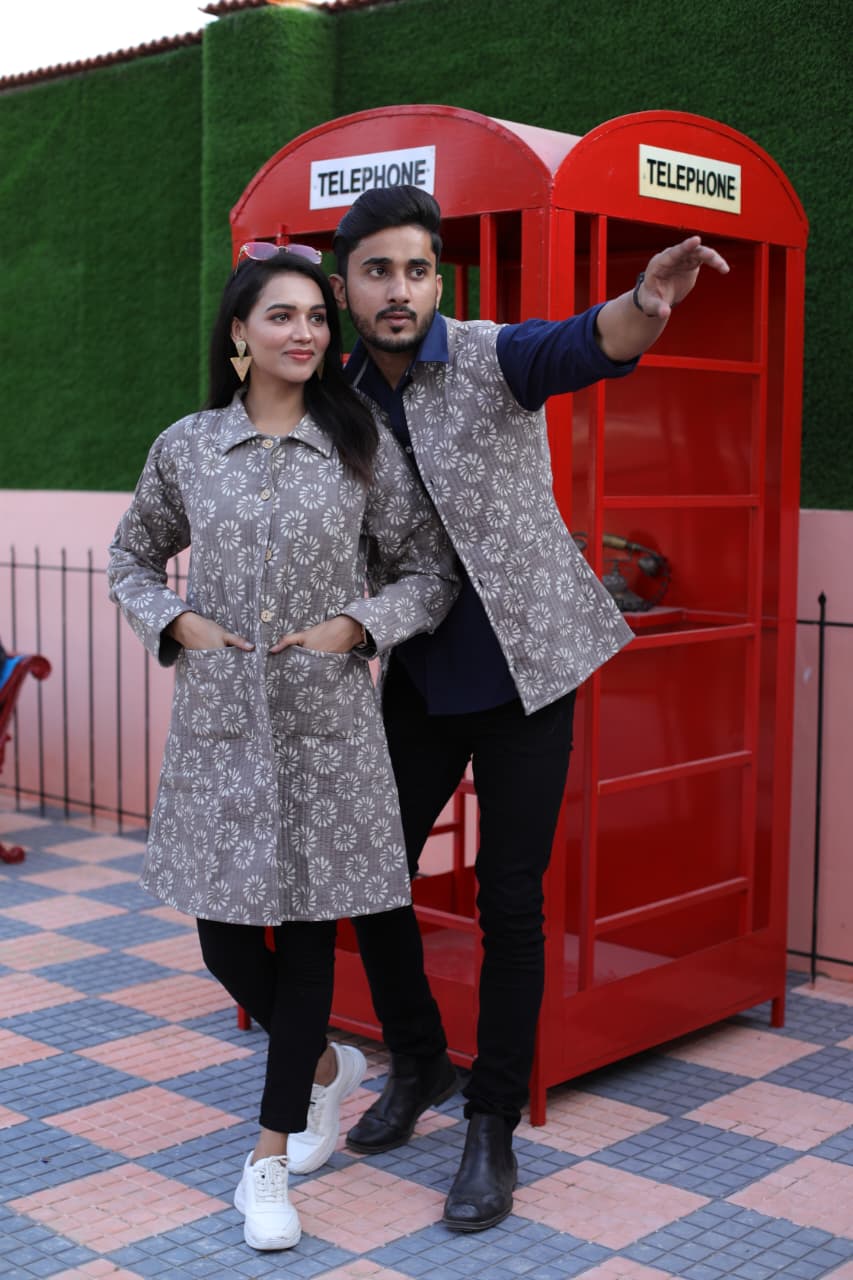 Bagru Cotton Printed Reversible Quilted Jackets