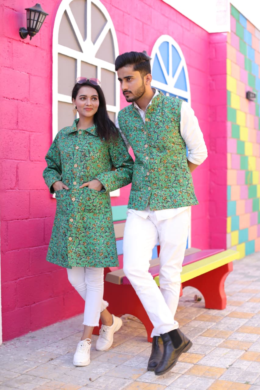 Bagru Cotton Printed Reversible Quilted Jackets