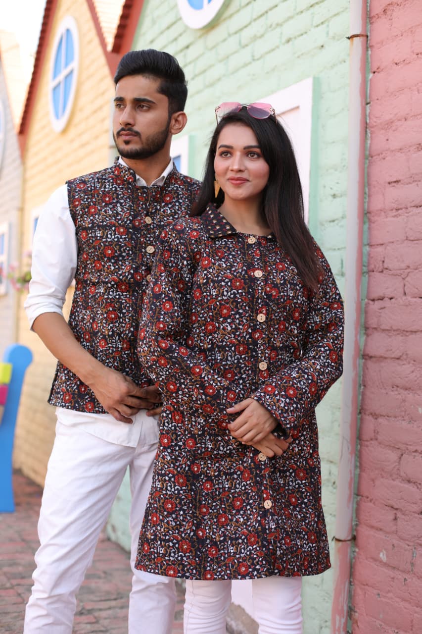 Bagru Cotton Printed Reversible Quilted Jackets