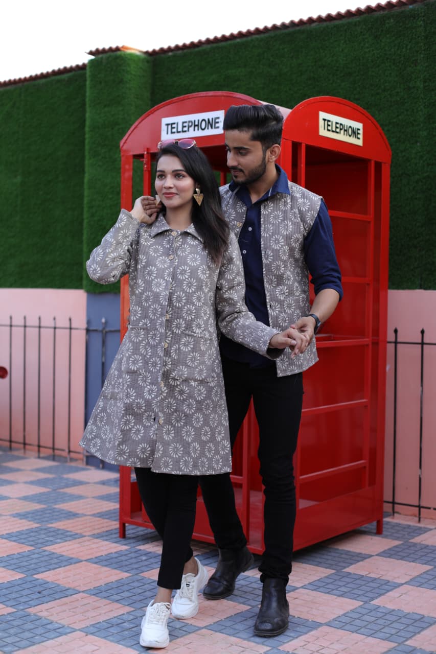 Bagru Cotton Printed Reversible Quilted Jackets