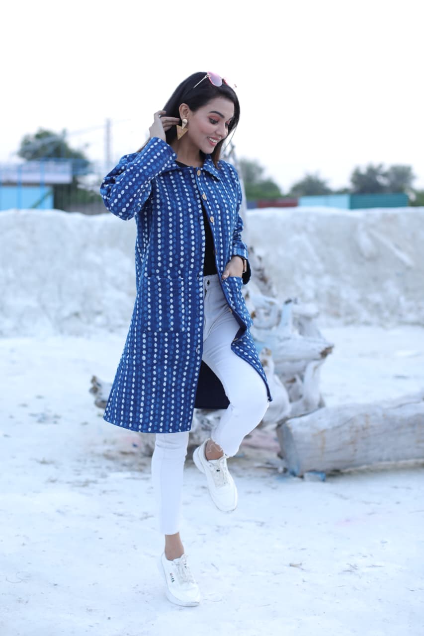 Bagru Cotton Printed Reversible Quilted Jackets