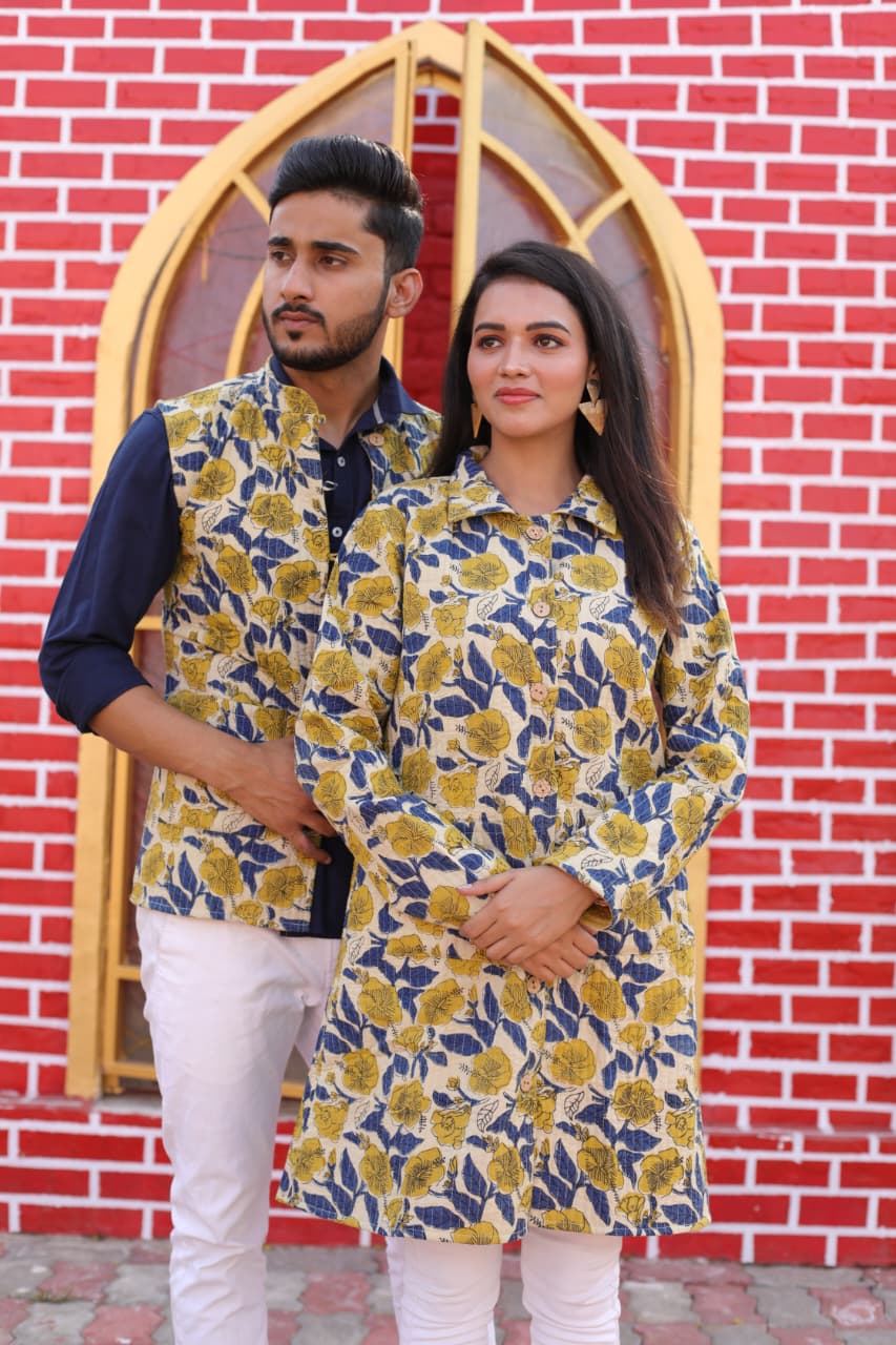 Bagru Cotton Printed Reversible Quilted Jackets