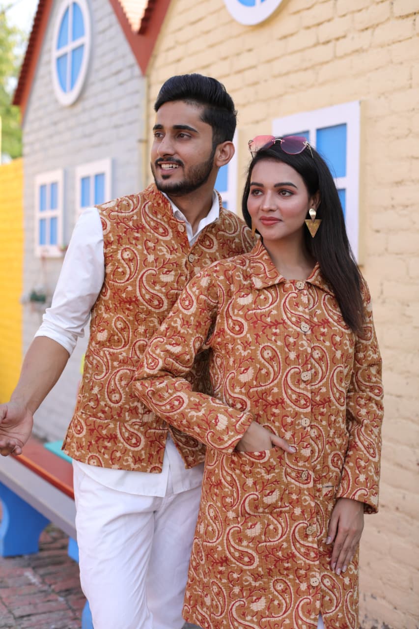 Bagru Cotton Printed Reversible Quilted Jackets