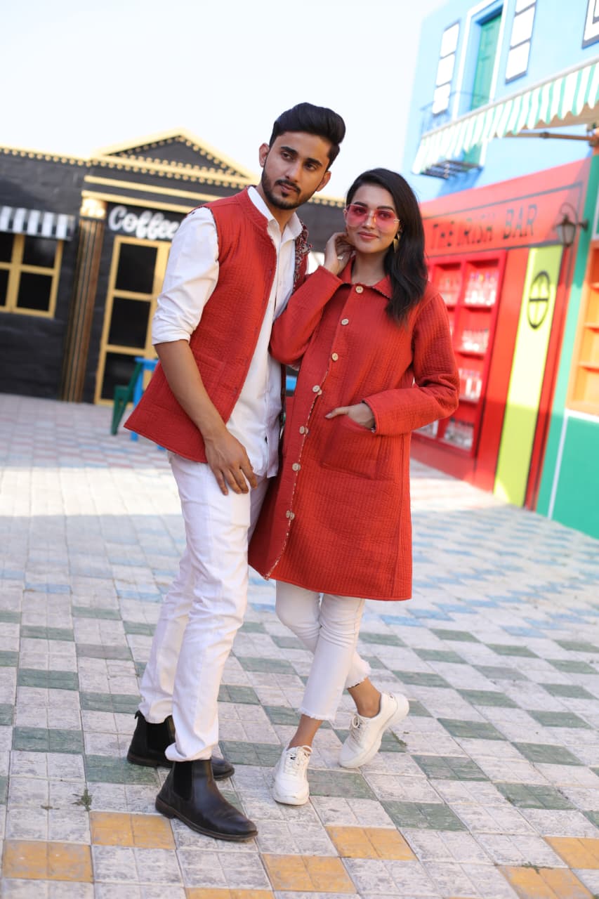 Bagru Cotton Printed Reversible Quilted Jackets