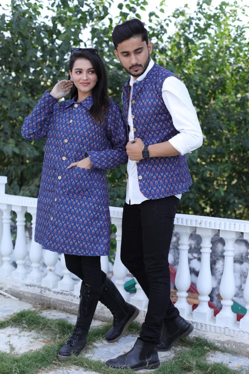 Bagru Cotton Printed Reversible Quilted Jackets