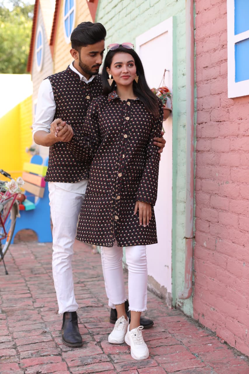Bagru Cotton Printed Reversible Quilted Jackets