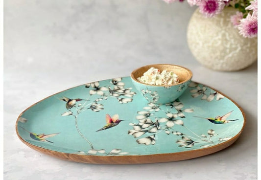 Handcrafted Mango Wood Plate and Bowl Set
