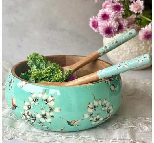 Handmade beautiful Wooden Serving Bowl and Spoon Set